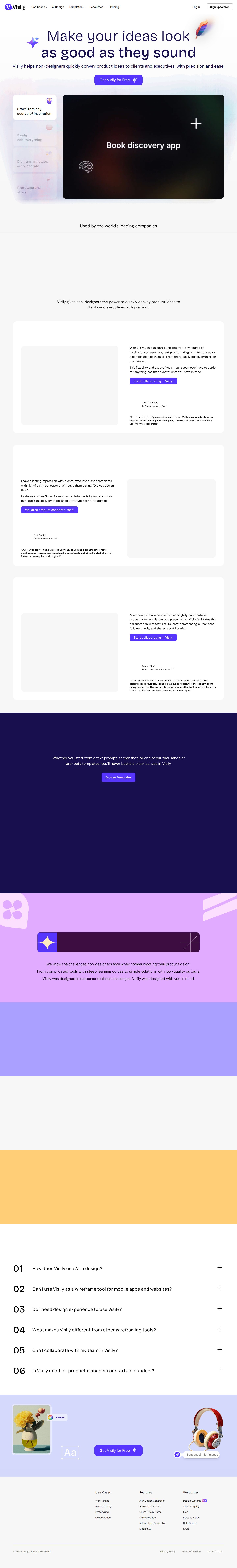 Visily website preview