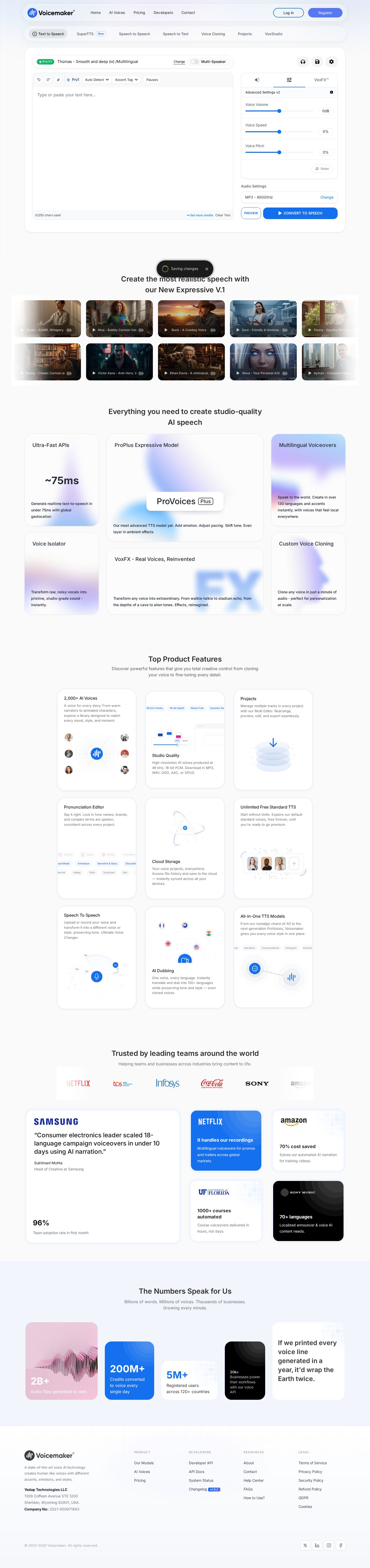 Voicemaker® website preview