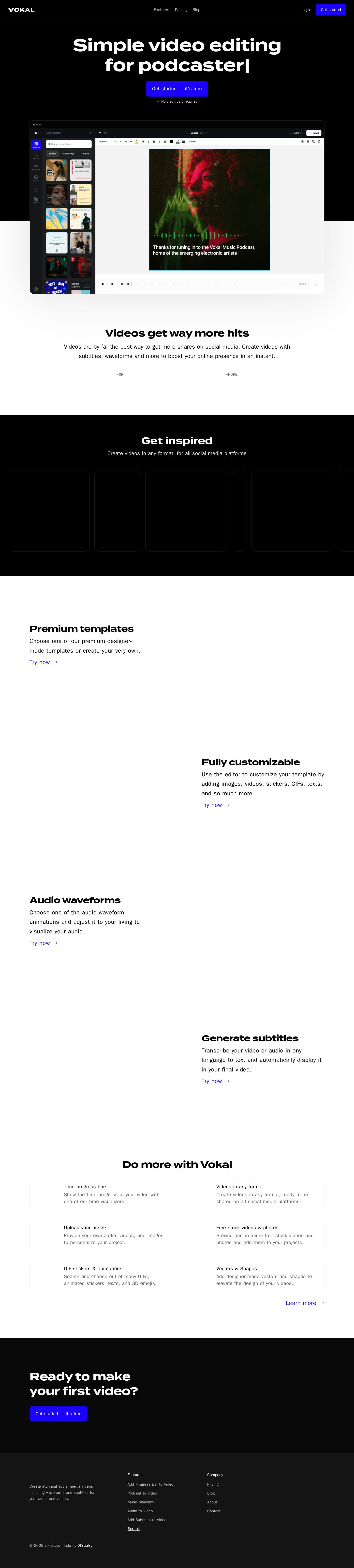 Vokal website preview
