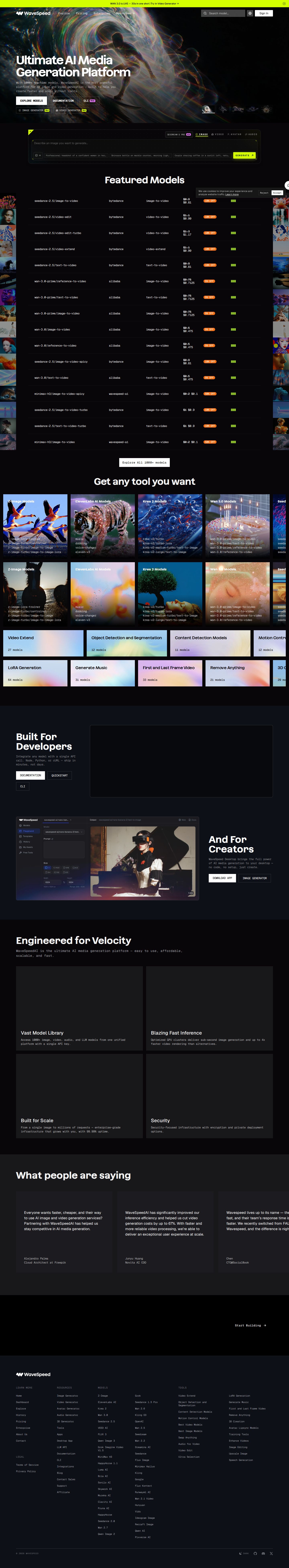 WaveSpeedAI website preview