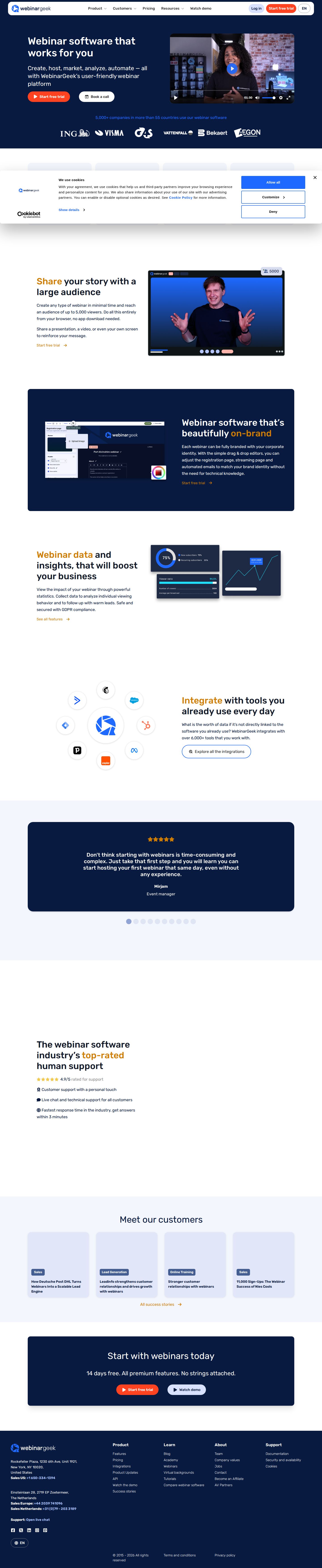 WebinarGeek website preview