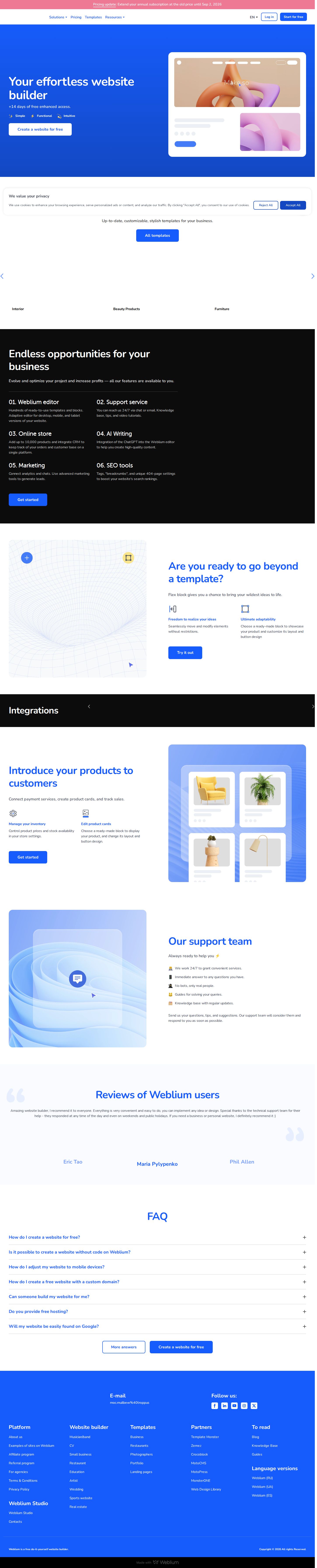 Weblium Website Builder website preview