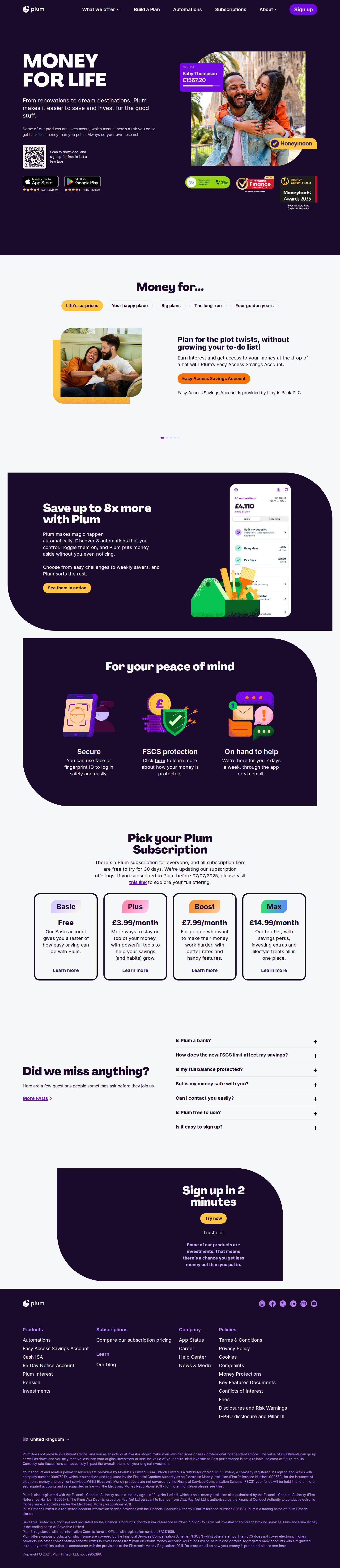 Money for life website preview