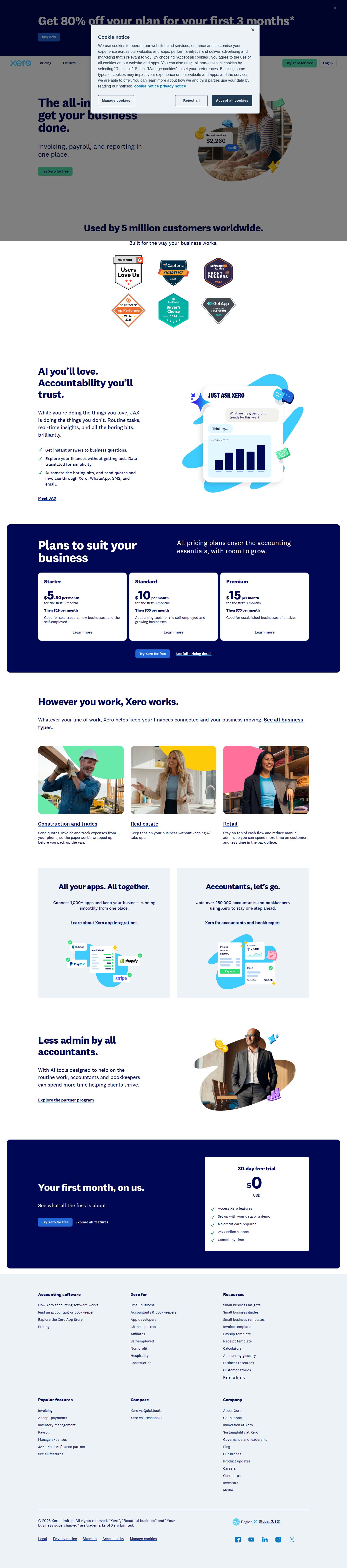 Xero website preview