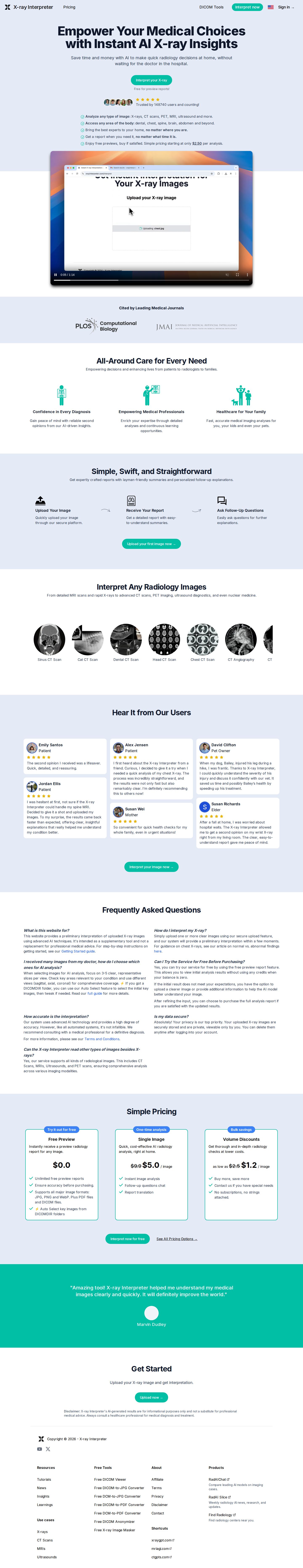 X-ray Interpreter website preview