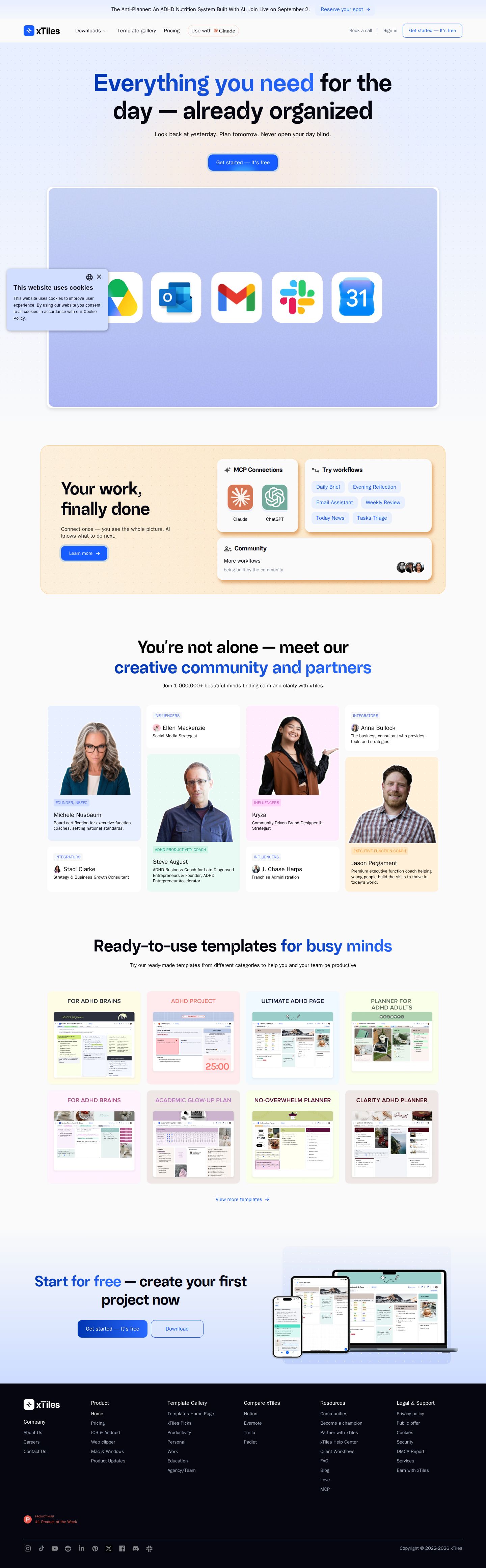 xTiles website preview