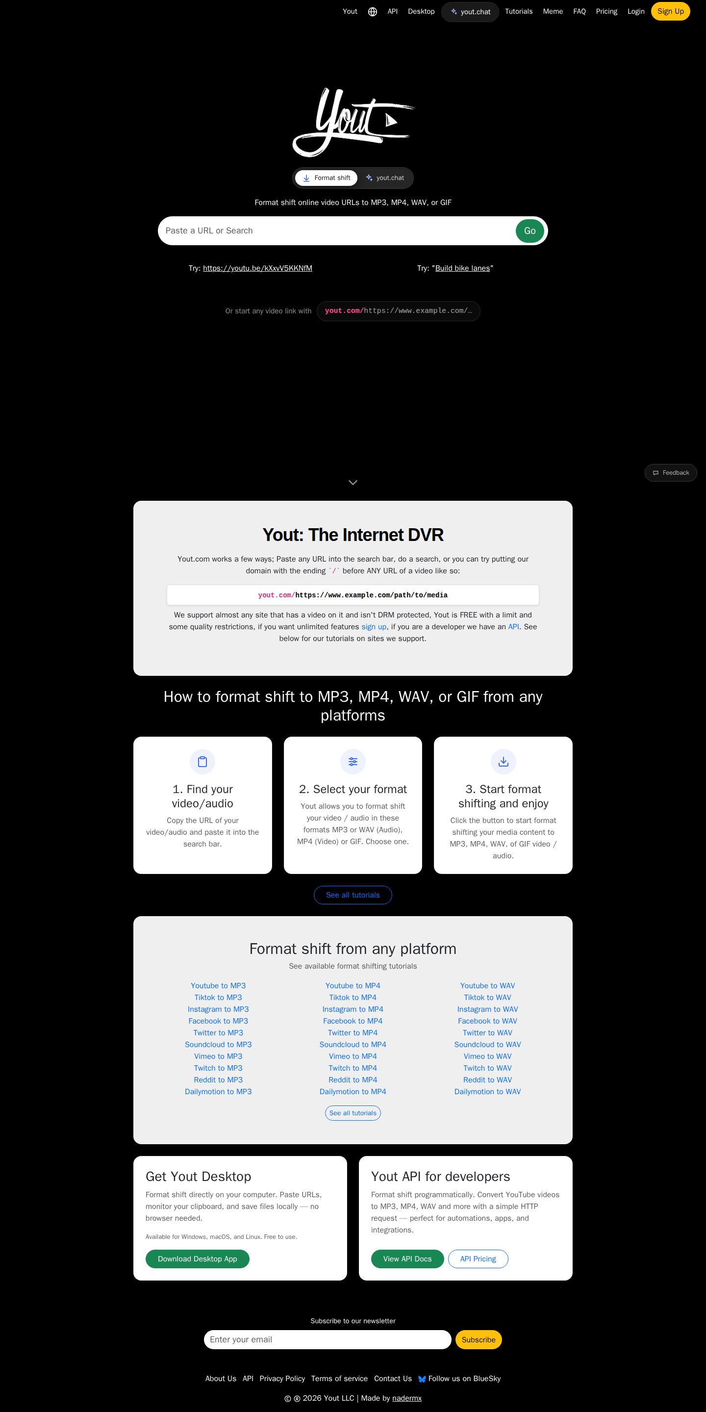 Yout.com website preview