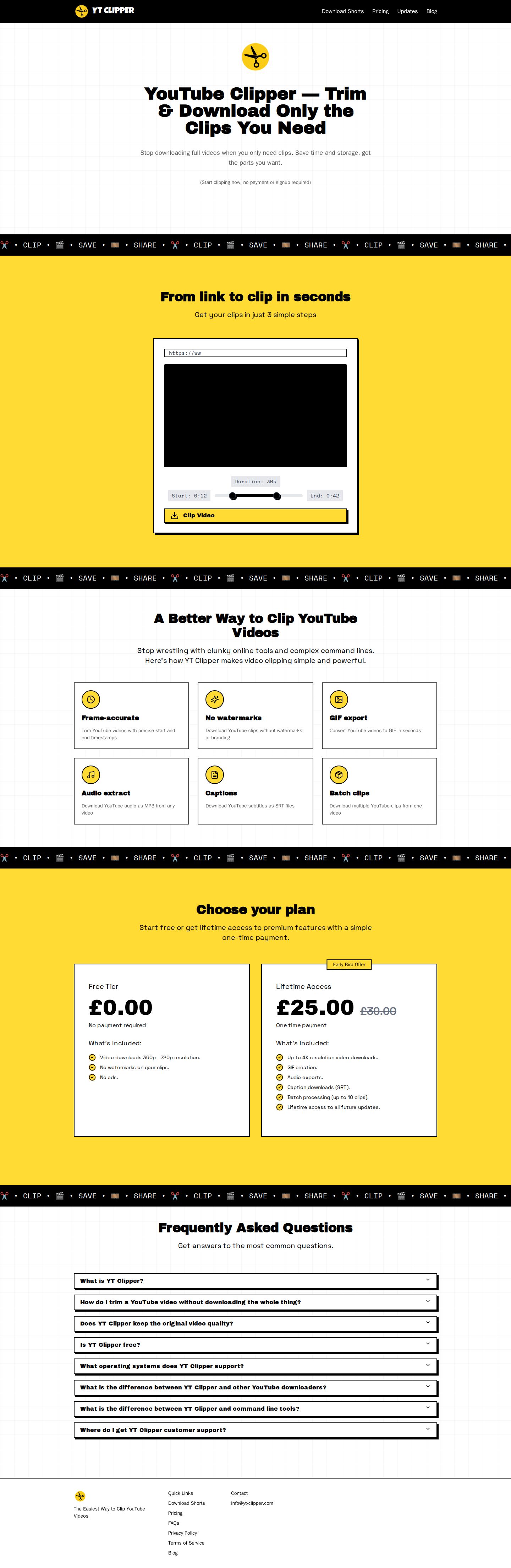 YT Clipper website preview
