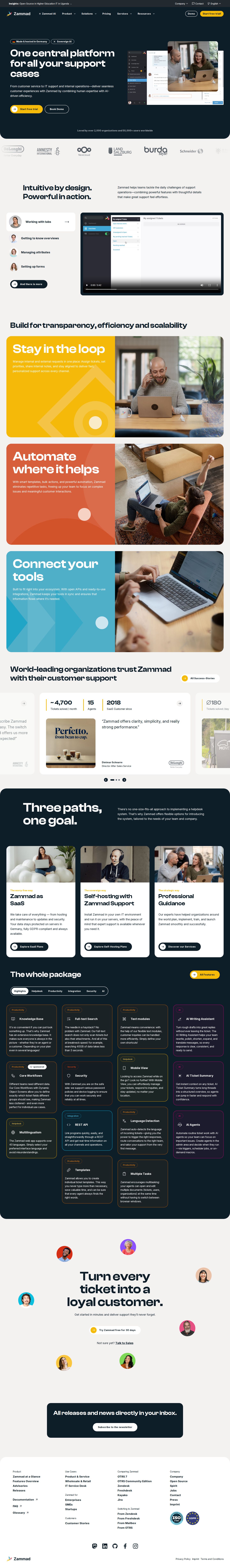 Zammad website preview