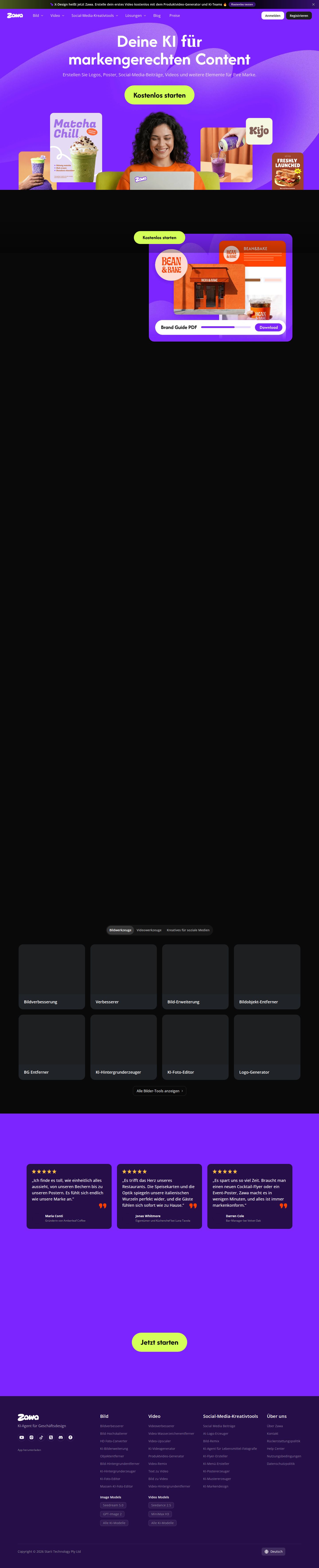 Zawa AI website preview