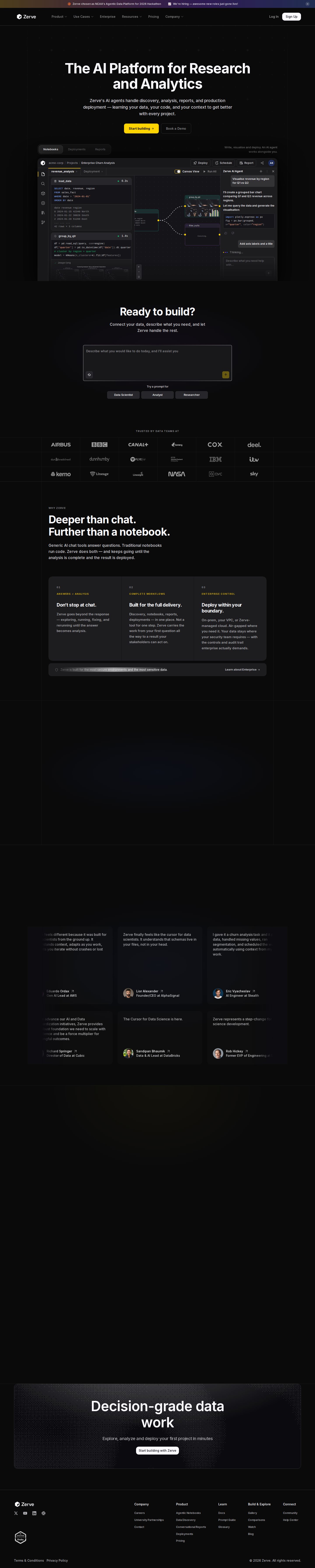 Zerve website preview