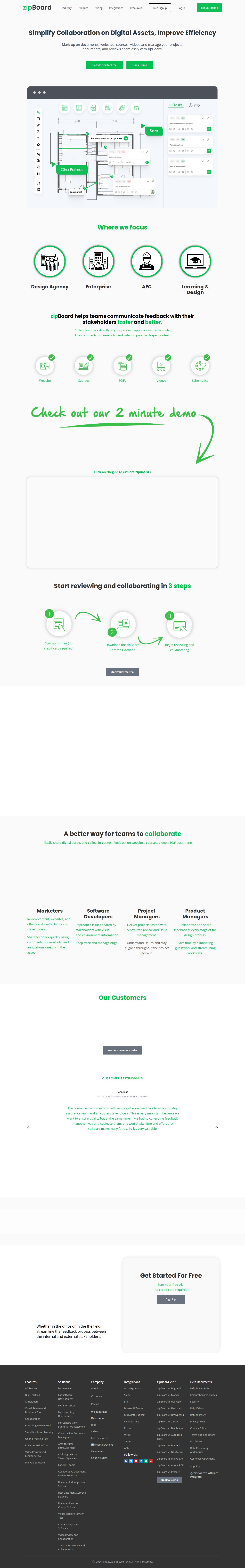 zipBoard website preview